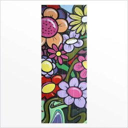 Adesivo de Porta Grafite Flores Arte Destaque G - 0,93 X 2,13 Metros - 2