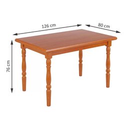 Mesa de Jantar 103lb e 04 Cadeiras 155lb Mel Brilho Piratini - 3