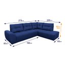 Ver imagem 2 de Sofá de Canto 5 Lugares Hellen Lugano Suede Velut Azul 205/273 cm
