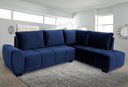 Ver imagem 1 de Sofá de Canto 6 Lugares Hellen Suede Velut Azul 205/273 cm