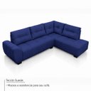 Ver imagem 5 de Sofá de Canto 5 Lugares Hellen Lugano Suede Velut Azul 205/273 cm