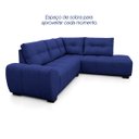 Ver imagem 4 de Sofá de Canto 5 Lugares Hellen Lugano Suede Velut Azul 205/273 cm