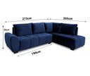Ver imagem 2 de Sofá de Canto 6 Lugares Hellen Suede Velut Azul 205/273 cm
