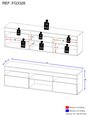 Ver imagem 3 de Rack Suspenso para Tv até 65" Multimóveis Paris Fg3326 com 2 Portas Branco