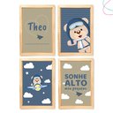 Ver imagem 1 de Quadro decoração quarto menino ursinho aviador moldura vidro:Pinus