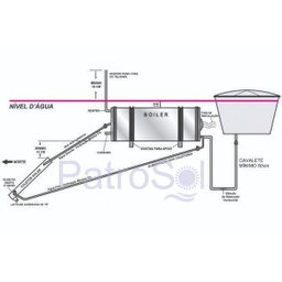 Boiler para Aquecedor Solar 200 Litros Baixa Pressão Inox 304 Nível/desnível - 4