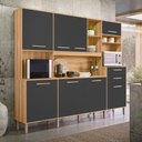 Ver imagem 2 de Cozinha Compacta Hortelã 8 Portas 2 Gavetas Freijó/chumbo - Nicioli