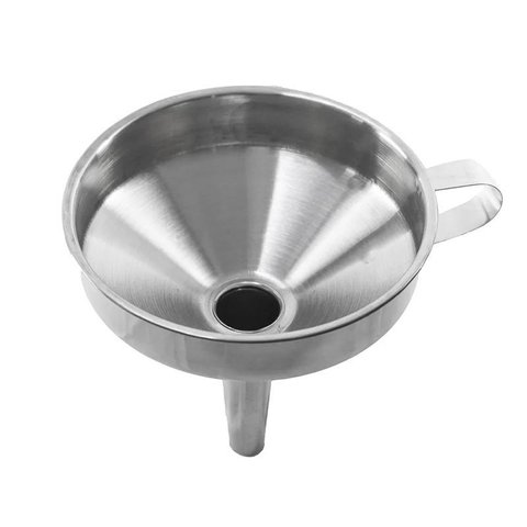 Funil Aço Inox Grande 16x14 Cm Alça Garrafas Óleo Multiuso - Frg6498
