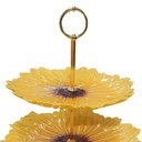 Ver imagem 2 de Centro de Mesa em Cristal Amarelo e Marrom - 26x28,5cm - Clássico e Prático: Centro de Mesa de Alta