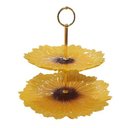 Ver imagem 1 de Centro de Mesa em Cristal Amarelo e Marrom - 26x28,5cm - Clássico e Prático: Centro de Mesa de Alta
