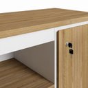Ver imagem 7 de Armário para Escritório 120cm 2 Portas com Chaves e Nichos Corporate Marrom/Macadâmia/Branco