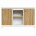 Ver imagem 3 de Armário para Escritório 120cm 2 Portas com Chaves e Nichos Corporate Marrom/Macadâmia/Branco
