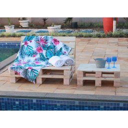 Kit Sofá Rústico de Madeira Palete em Pinus com Encosto Lugares + Mesa de Centro - 2