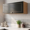 Ver imagem 1 de Armário Aéreo Basculante 80cm Conecta Frise Yescasa Cinamomo/Preto