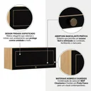 Ver imagem 5 de Armário Aéreo Basculante 80cm Conecta Frise Yescasa Cinamomo/Preto