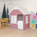 Ver imagem 2 de Casinha de Brinquedo com Floreiros Mdf Rosa/branco - Criança Feliz Gran Belo