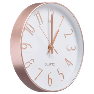 Relógio de Parede 30 Cm Decorativo Silencioso Rose Gold 950 Pgb Relógio 30 Cm Decorativo Rose Gold B