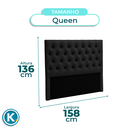 Ver imagem 4 de Cabeceira Estofada Queen Luna Nature Material Sintético Preto 158x136