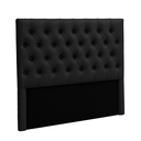 Ver imagem 1 de Cabeceira Estofada Queen Luna Nature Material Sintético Preto 158x136
