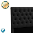 Ver imagem 3 de Cabeceira Estofada Queen Luna Nature Material Sintético Preto 158x136
