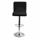 Ver imagem 4 de Kit 3 Banquetas Confort Gomos Estofada Couro Giratória C/ Regulagem Preta Preto