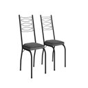 Ver imagem 2 de Kit 2 Cadeiras para Sala de Jantar Lite Preto/Platina
