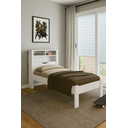 Ver imagem 1 de Cama Solteiro Invicta C/ Nicho Bau -prateleira e Tomada -santos Andirá P/colchão 188x88 - Branco