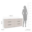 Ver imagem 3 de Cômoda Madri com 6 Gavetas 150x63cm Creme/Branco 250698