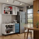 Ver imagem 4 de Cozinha Completa Vicenza 6 Portas 3 Gavetas Branco/Azul - Panorama Móveis