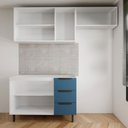 Ver imagem 6 de Cozinha Completa Vicenza 6 Portas 3 Gavetas Branco/Azul - Panorama Móveis