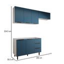 Ver imagem 2 de Cozinha Completa Vicenza 6 Portas 3 Gavetas Branco/Azul - Panorama Móveis