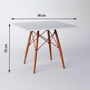 Ver imagem 2 de Mesa Eiffel Cobre Tampo De Madeira Quadrado 90Cm Branco
