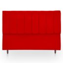 Ver imagem 3 de Kit Cabeceira Mais Calçadeira com Bau Eros Casal 140 cm para Cama Box Suede Vermelho Biselos-Decor
