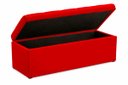 Ver mais imagens de Kit Cabeceira Mais Calçadeira com Bau Eros Casal 140 cm para Cama Box Suede Vermelho Biselos-Decor