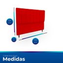 Ver imagem 4 de Kit Cabeceira Mais Calçadeira com Bau Eros Casal 140 cm para Cama Box Suede Vermelho Biselos-Decor