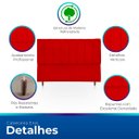 Ver imagem 2 de Kit Cabeceira Mais Calçadeira com Bau Eros Casal 140 cm para Cama Box Suede Vermelho Biselos-Decor