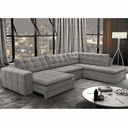 Ver imagem 4 de Sofá Retrátil com Divã Direito Merlot Saturno Cinza 310cm Fabrispuma