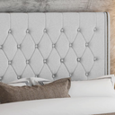Ver imagem 4 de Cabeceira Estofada Cama Box Queen 1,60 Firenze para Quarto em Veludo Cinza - Larbelle
