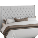 Ver imagem 2 de Cabeceira Estofada Cama Box Queen 1,60 Firenze para Quarto em Veludo Cinza - Larbelle
