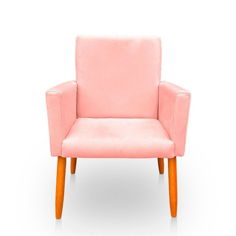 Poltrona Cadeira para Sala Confortável e Minimalista Nina Suede