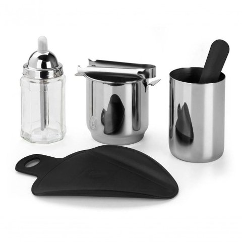 Conjunto Kit Bar Drinks Caipirinha 6 Peças Balde Gelo Pinça Copo Inox Tabua de Corte Festa