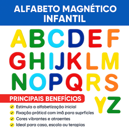 Alfabeto Magnético Infantil 26 Letras Maiucsculas Imã Educativo - 3