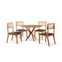 Ver imagem 3 de Conjunto de Sala de Jantar Mesa 108 cm com 4 Cadeiras Ava Marrom/Preto