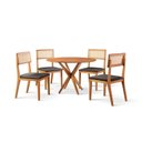 Ver imagem 3 de Conjunto de Sala de Jantar Mesa 108 cm com 4 Cadeiras Ava Marrom/Preto