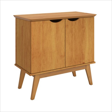 Buffet Aparador com 2 Portas Pés e Base em Madeira Maciça Cinamomo Prism Patrimar Móveis