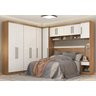 Dormitório Modulado Casal Modena 7 Peças Amêndola Branco - Demóbile - 1