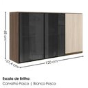 Ver imagem 3 de Armario Aereo 3 Portas Vidro MDF 120 cm Kali 1219717 Nicioli Carvalho Toq Bianco
