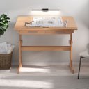 Ver imagem 2 de Escrivaninha Mesa de Desenho Olivia em Madeira Maciça Mel Claro Idimex