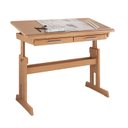 Ver imagem 6 de Escrivaninha Mesa de Desenho Olivia em Madeira Maciça Mel Claro Idimex