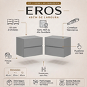 Ver imagem 2 de Kit 2 Mesa Cabeceira Eros Suspensa 45cm Alto Padrão Fixação Reforçada Cinza